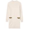 Women's Korean-Style Loose Knit Mid-Length Sweater with Pockets