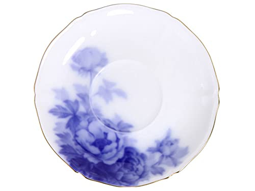 Okura Art Pottery, The Okura Okazome Botan (Oka-dyed Peony) Cup & Saucer, Coffee/Tea, Approx. 200cc, Made In Japan, 70C/8351