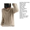 Fall Winter Women Hoodie Drawstring Solid Color Long Sleeves Casual Loose Fit Soft Warm Female Ladies Knit Sweatshirt Blouse Top