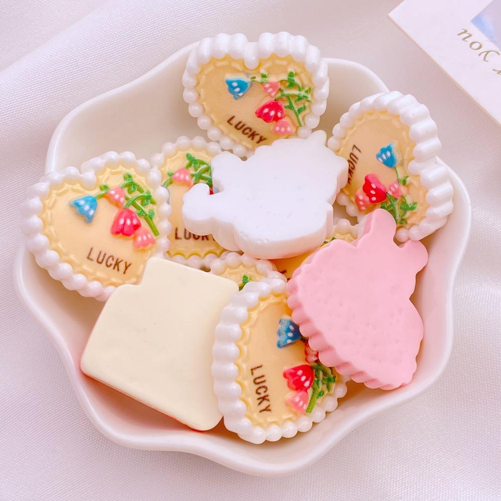 10Pcs New Cute Resin Cartoon Bear Unicorn Rabbit Cake Series Flat Back Manicure Parts Embellishments For Hair Bows Accessories