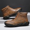 Fashion Outdoor Casual Leather Men's Boots Non-slip Hiking Climbing Boots Retro Style Comfortable Man Ankle Botas Leisure Walk Footwear