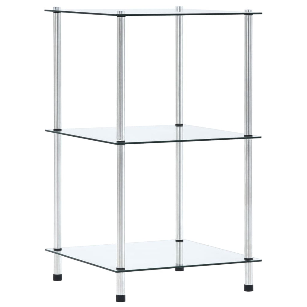 Étagère 3 niveaux  40x40x67 cm Verre trempé