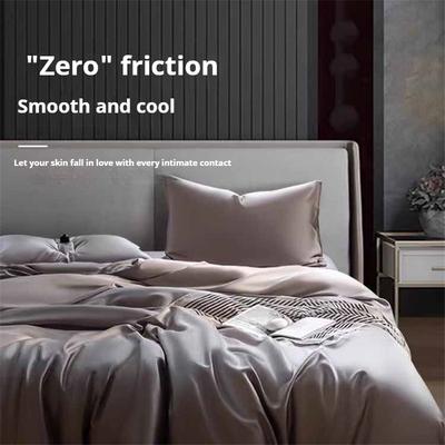 Juego de Sábanas de Lujo de Lyocell Tencel de 4 Piezas Sábana Bajera Suave y Funda Nórdica y Fundas de Almohada Ropa de Cama Transpirable para Confort Tipo Hotel