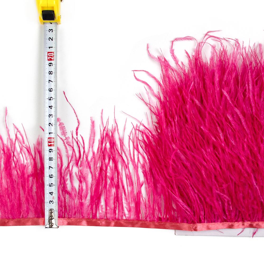 Feather1 meter Natural Ostrich feather Trims Ribbon 6-15 cm for Skirt DIY Clothing Black White Ostrich feathers Wedding Decoration