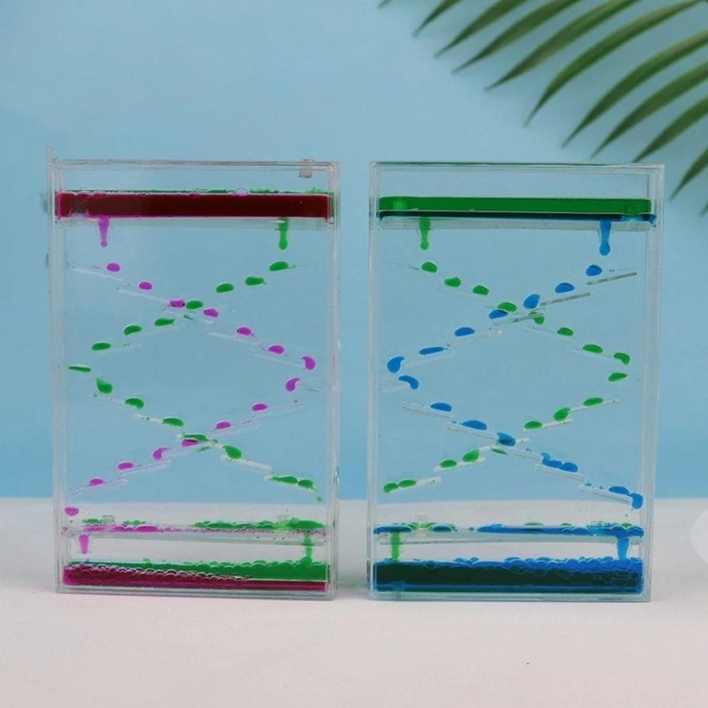 Quadratischer Flüssigsandtimer Kunststoffgehäuse Zweifarbiger Sanduhr-Timer Wassertropfen-Timer Geburtstagsgeschenk