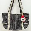 Korean Vintage Polka Dot Canvas Shoulder Bag Women Cute Lace Handle Bag Large Capacity Tote Casual and Versatile Storage Bags