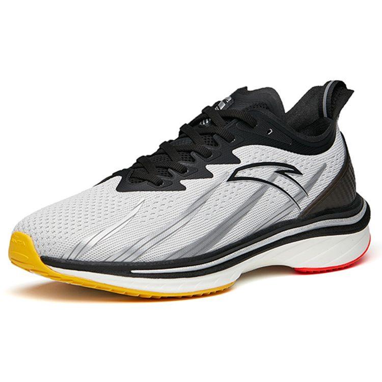 Anta Running Collection Cushioning Slip Resistant Abrasion Resistant Low top Running Shoes Men's Silver Black 112145566-3