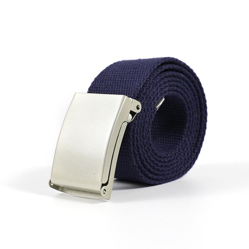 Unisex Universal Webbing Belt with Alloy Buckle - No-Hole Candy Colors, Simple & Versatile Design