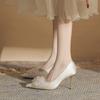 Women's Shoes Wedding High Heels Not Tired Feet Silk Sequined Flower Shoes Stiletto Women's Shoes Versatile Pointed Single Shoes