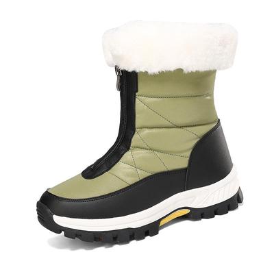 Women's Plus Velvet Thickened Ski Mid-Calf Snow Boots - Large Size, Warm Outdoor Winter Footwear
