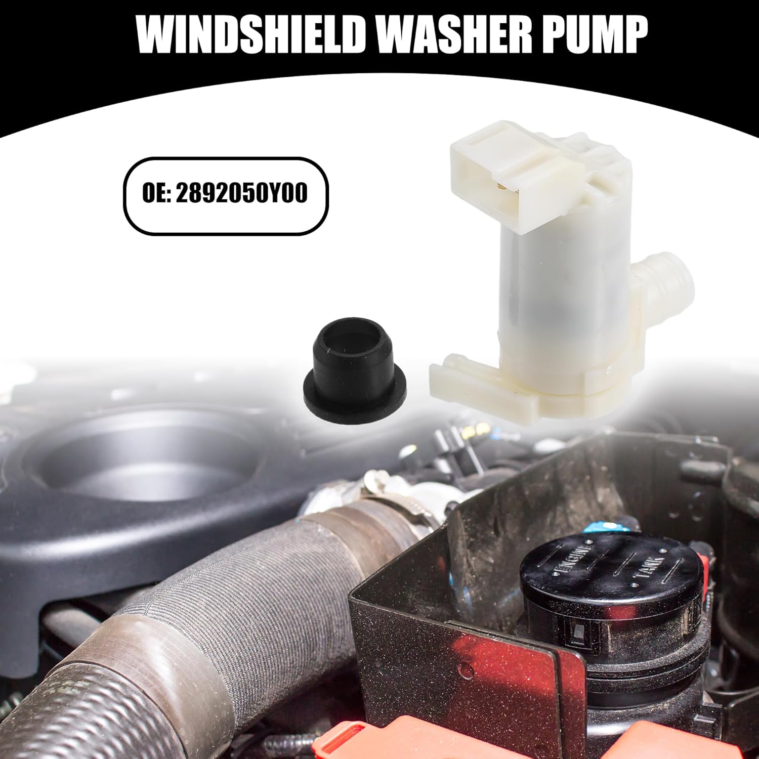 Windshield Washer Pump for Nissan Sentra 1991-1999 for Nissan 350Z 2006-2008 No.2892050Y00 - Car Windshield Washer Pump Motor Plastic Beige - 1 Pc