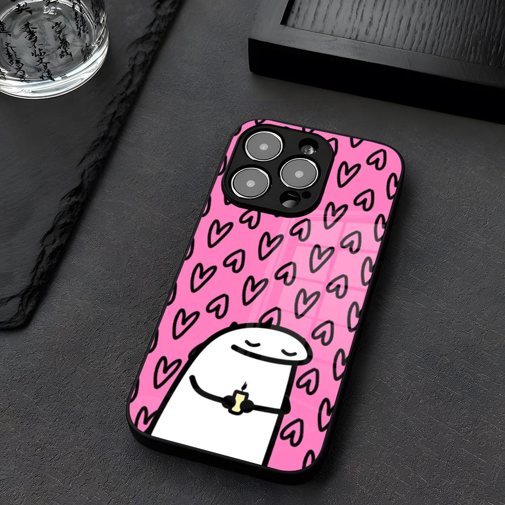 

Чехол для телефона Flork Милый Смешной Мем Стекло Для IPhone 12 17 15 14 13 16 11 Pro XS Max Plus Mini X XR E2020 Закаленное Coque iPhone 11 Pro