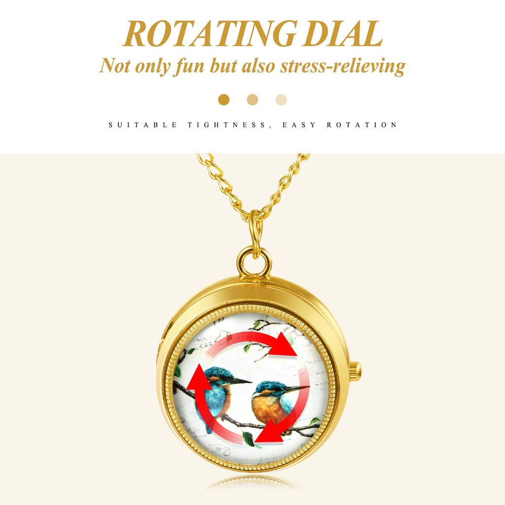 Antique Bird Pocket Watch with Analog Display and Waterproof Gold Pendant Necklace Chain Perfect Gift for and Day Design - Birthdays, Anniversaries,