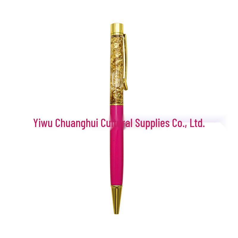 Gold Crystal Foil Metal Ballpoint Pen - Signature & Gift Pen with Laser Engraving
