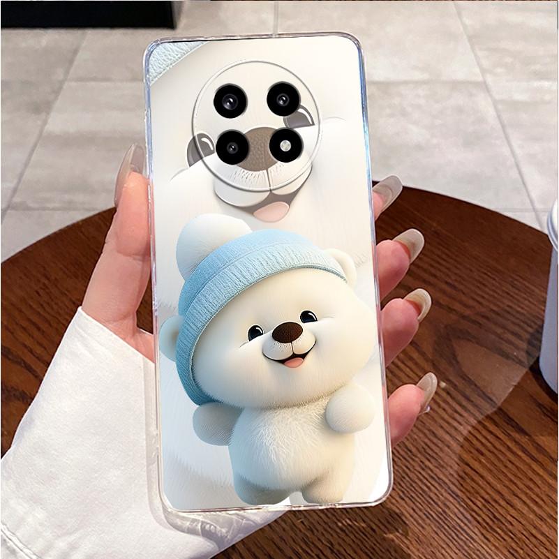 Luxury Cute Love Rabbit Clear Case For Oppo Realme 13 Plus 5g Soft Silicone Transparent Bumper Back Cover Realme13+ 13Plus Funda