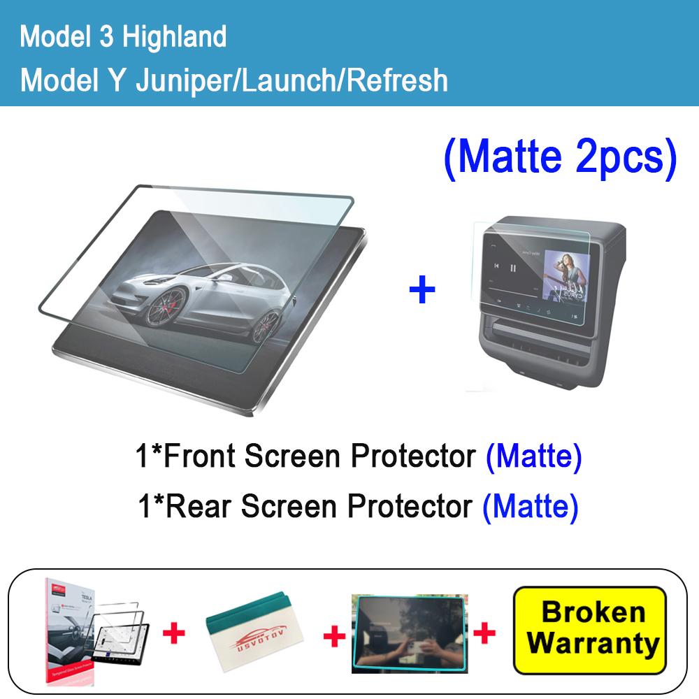 HD Matte Tempered Glass Screen Protector For Tesla New Model Y Juniper Launch 2025 Model 3 Highland Accessories Display Film 9H