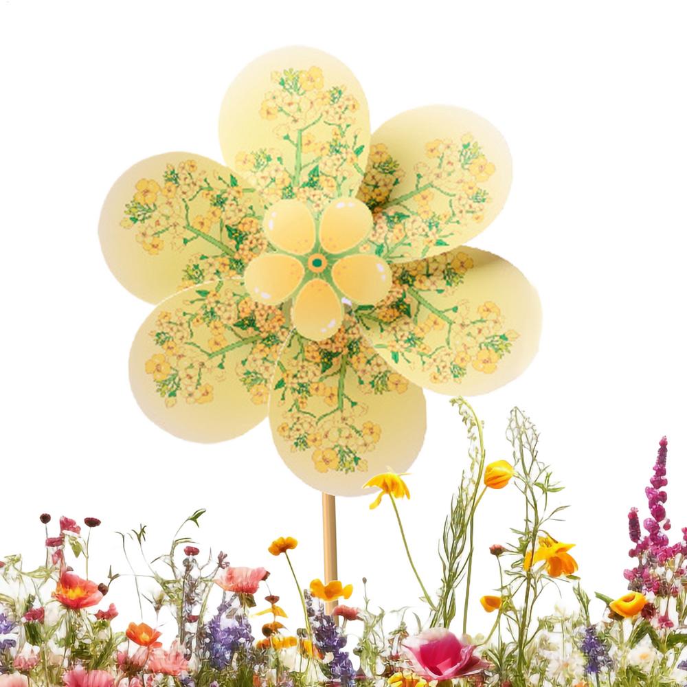 

Garden Wind Spinners Rape Flower Pinwheels Handmade Colorful Windmill Creation Material Package Decoration Children s Handheld