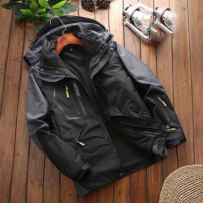 Winter Herrenjacke Warmes Oberbekleidungsstück Windbreaker Wasserdichte Jacken Herren Fleece Kapuzenparkas Jacke Übergröße 6XL 3 in 1 Dicke Mäntel