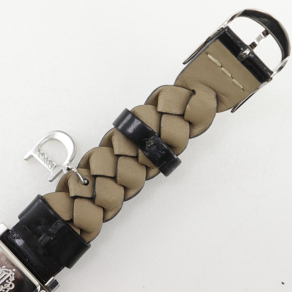 Dior Maris Watches D78-109 Silver-/black blackDial Stainless Steel/leather Quartz Analog Display Women Used