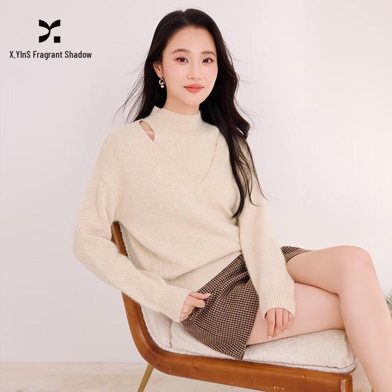 Women s Faux Two-Piece V-Neck Knit Top XL