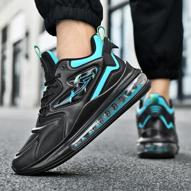 

Color-blocked All-season Men s Large-sized Mid-top Outdoor Running and Fashionable Outdoor Sports Basketball Running Shoes 39 чорний