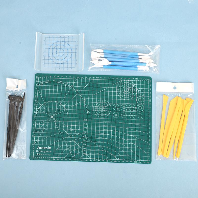 Super Light Clay Tool Kit: Acrylic Rolling Pin, DIY Clay Play Mat, Sculpting Tools