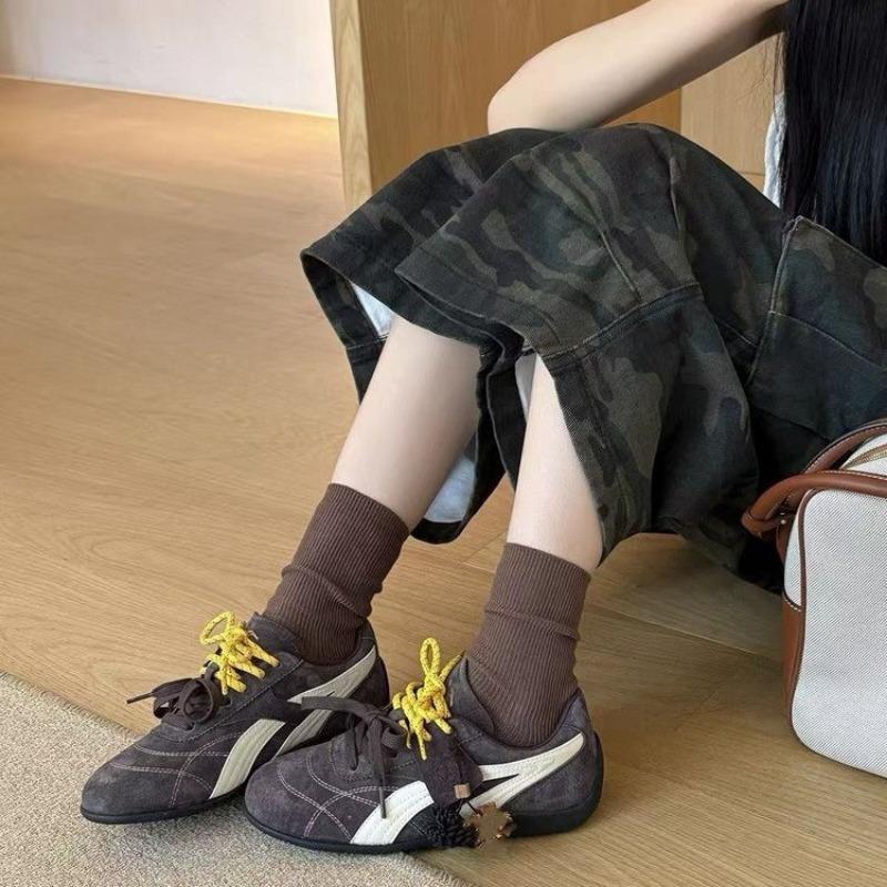 

Ретро шишки обувь женская осень новая гоночная обувь красная повседневная обувь для скейтборда прилив 40 темно-коричневого