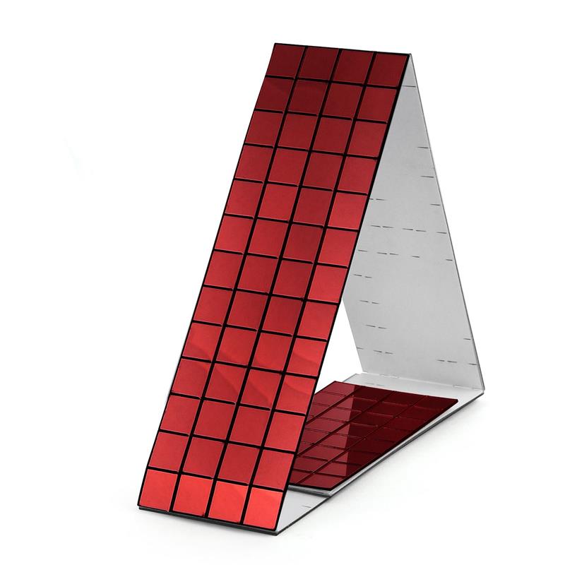 

3D самоклеящиеся настоящие стеклянные поделки мини-квадратные зеркала мозаичные плитки наклейки для ванной комнаты своими руками ручная работа украшения дома изготовление 10mmX10mm красный