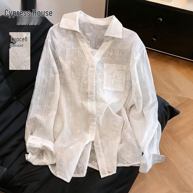 Женская вышитая рубашка из смесовой лиоцелла во французском стиле M