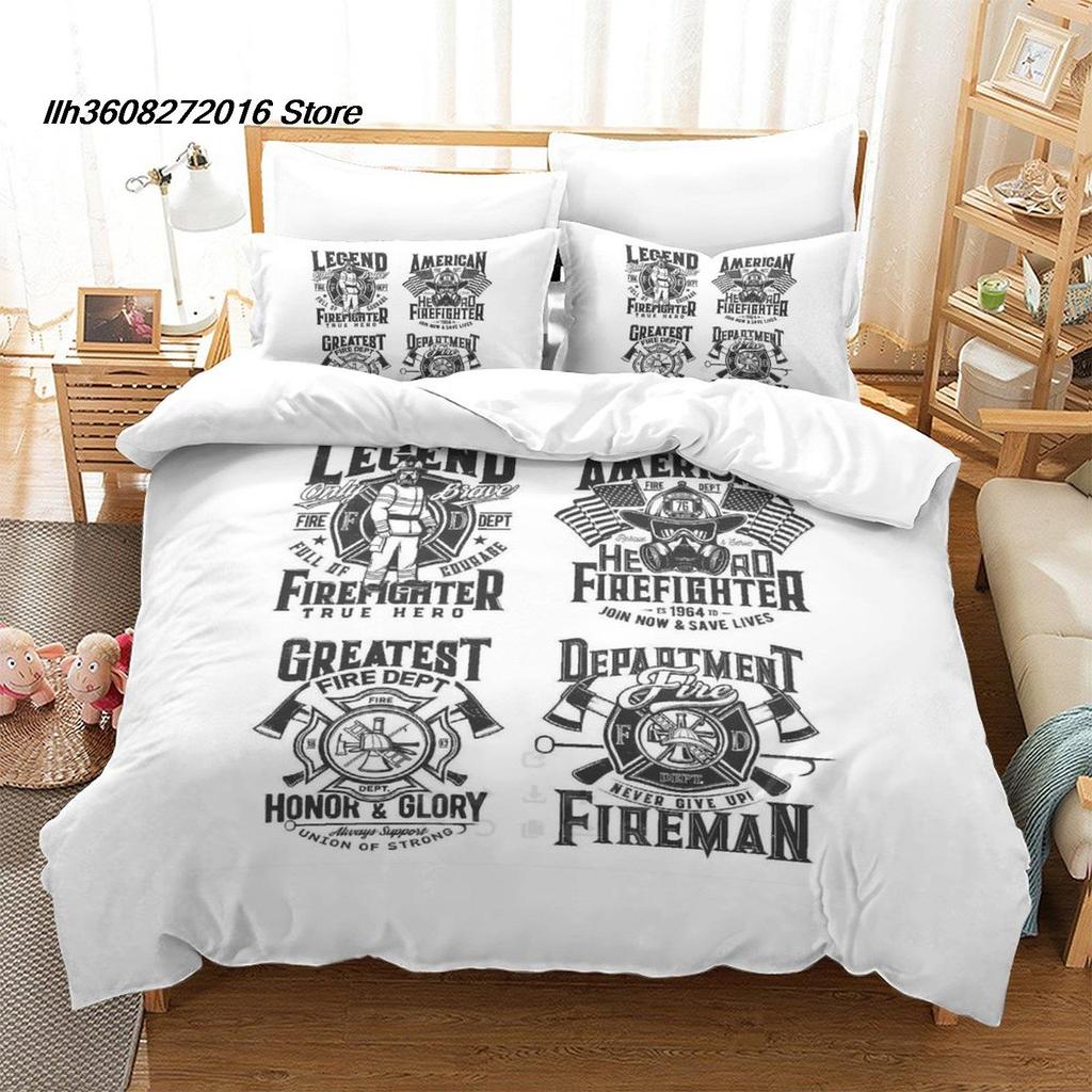 Comforter New Firefighter Rescue Bedding Set Single Twin Full Queen King Size Bed Set Aldult Kid Bedroom Duvet Set 3D Bed