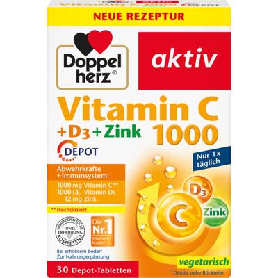 Vitamin C 1000 + D3 + Zinc 30 Capsules 42.9g