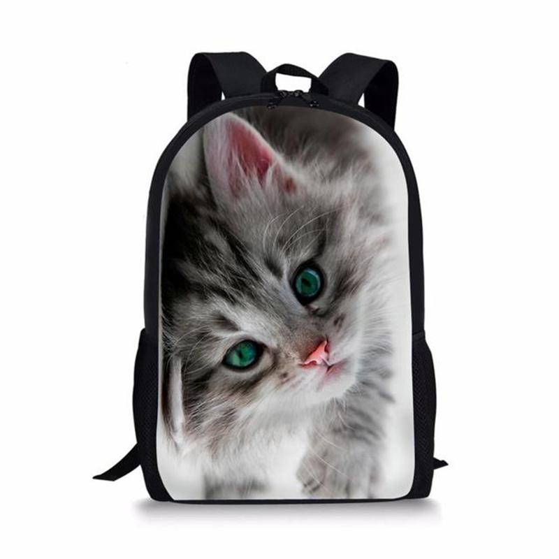 Klassieke Populaire Kat Rugzakken voor Notitieboeken leerling Schooltassen 3D Print Oxford Waterdicht Jongens/Meisjes Laptop Rugzakken