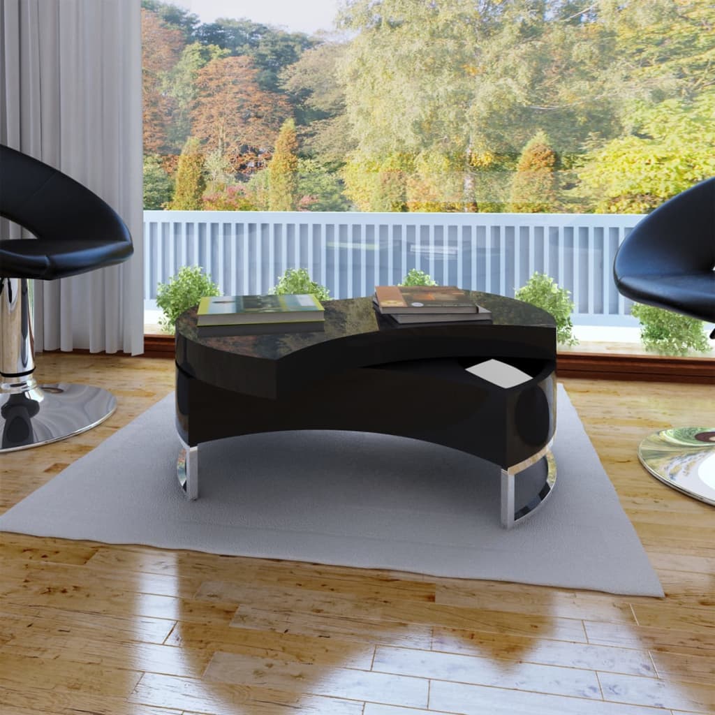 Adjustable Shape Coffee Table High Gloss Black
