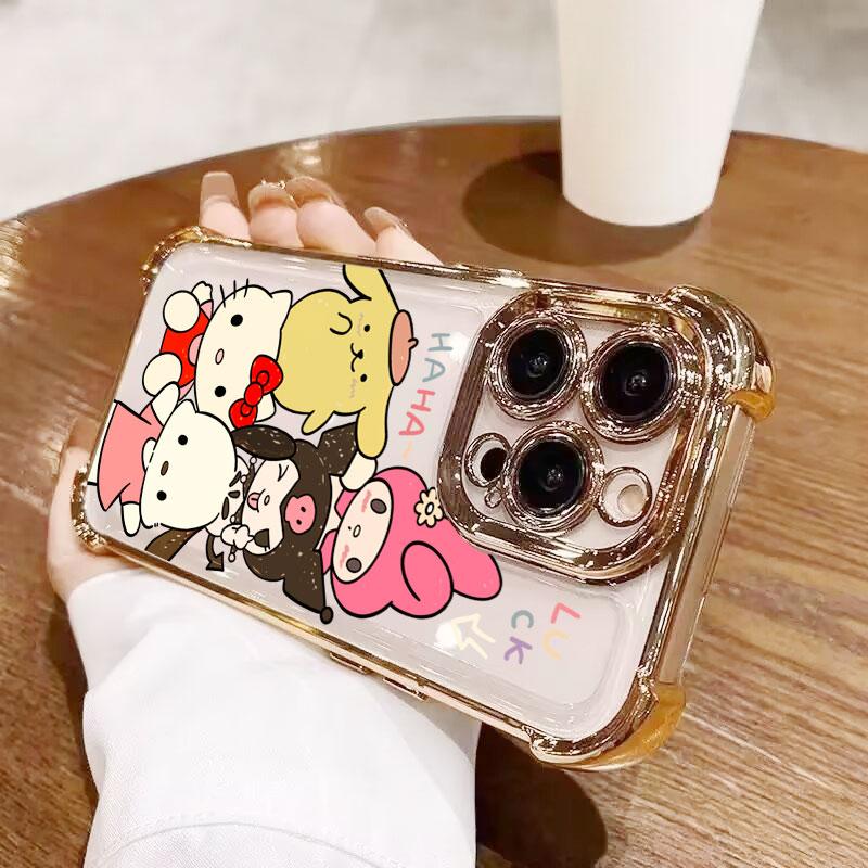 Happy Sanrio Kuromi Hello Kitty Melody Case For Samsung Galaxy S26 Ultra 5G S25 FE S24 S23 S22 Ultra Plus A57 5G Pochacco Cover