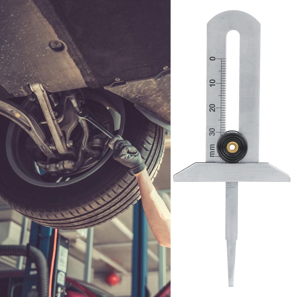 Tire Tread Depth Gauge Meter Stainless Steel Vernier Caliper Measuring Tool 0-30mm