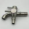 304 Stainless Steel Faucet One Into Two Out Multifunction Double-outlet Washing Machine Faucet Outdoor Garden Sink Pool Faucet