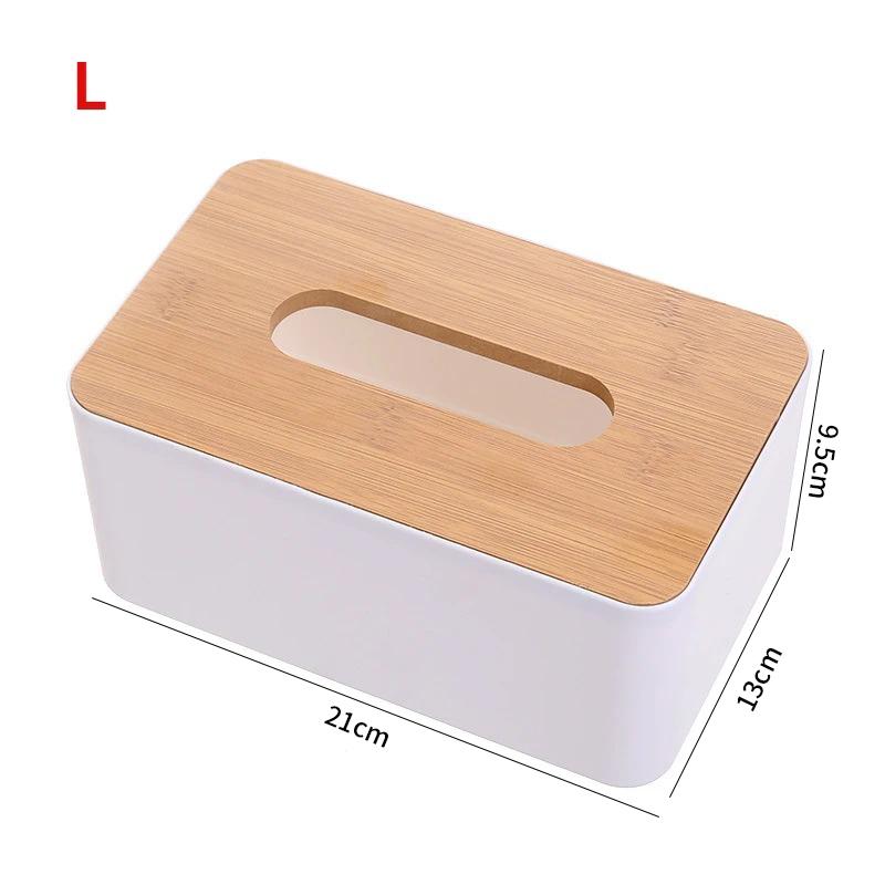 

B Plastic Tissue Box Wooden Lid Square Napkin Holder Container Wet Tissue Paper Dispenser Case Modern Home Car Organizer