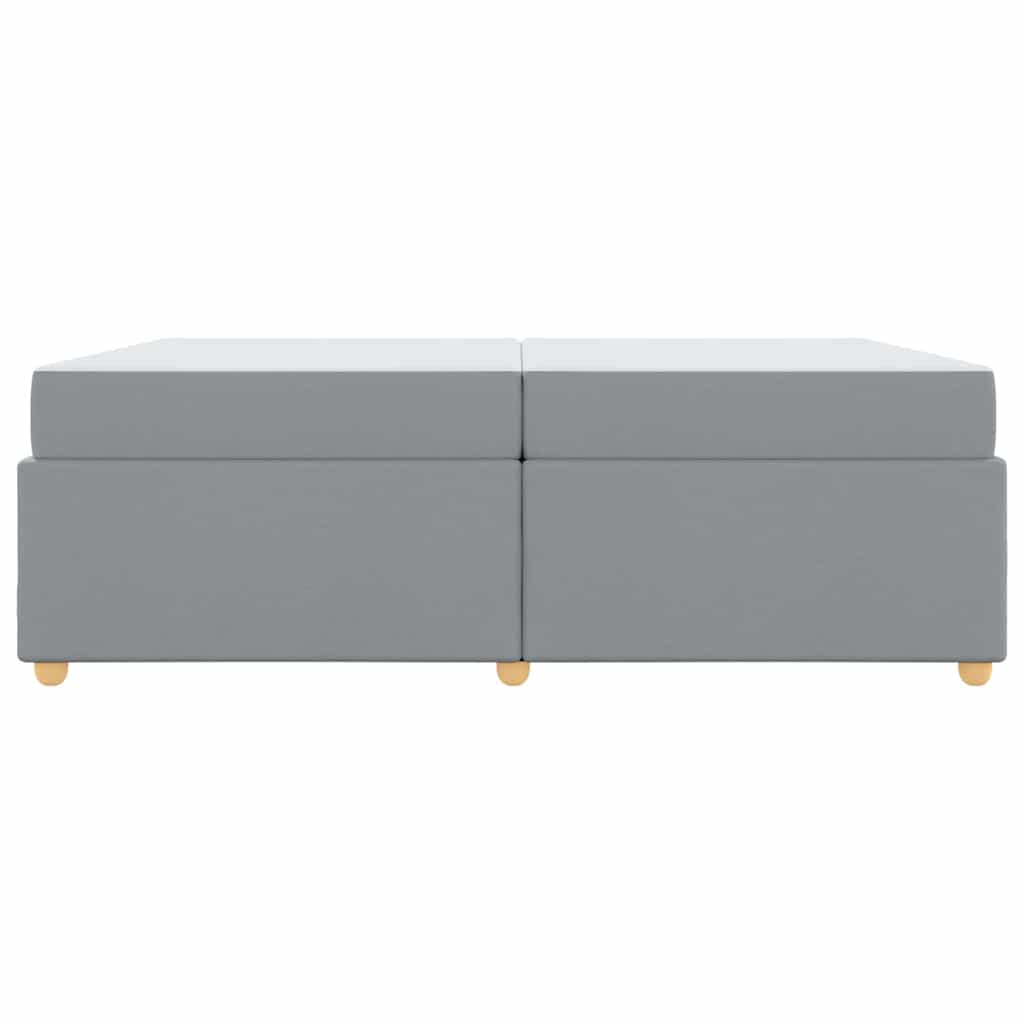 Bed Frame with Mattress Light Grey 200 X 200 Cm Fabric