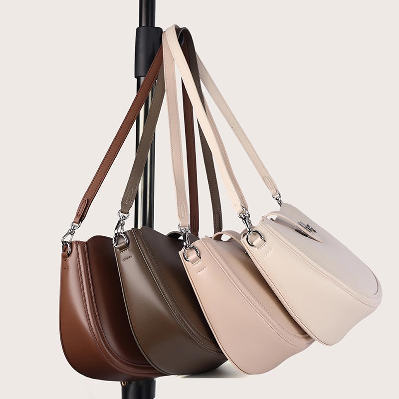 Ladies Natural Cow Leather Retro Handbags Women‘s Cowhide Underarm Shoulder Bag Female Fashi Luxury Designer Crossbody Bags