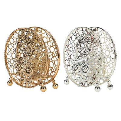 Stylish Napkin Holder Hollow Out Storage Organizer Round Stand Tissue Dispenser