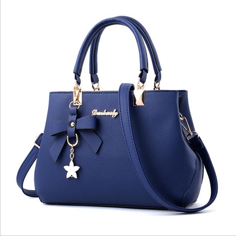 New Shoulder Bags Women Vintage Bowknot Star Pendant Handbag Casual Women Messenger Leather Large Capacity Bags