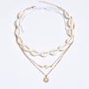 Sunflower Pendant Necklace With Geometric Shell Charm For Women Summer Fashion Accessory