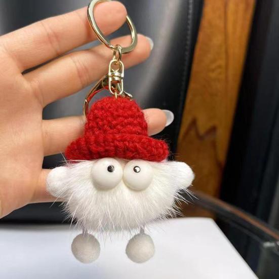 Keychain Imitation Mink Hair Cartoon Doll Charm Key Ring Fade-Resistant Compact Lightweight Backpacks Car Key Holder
