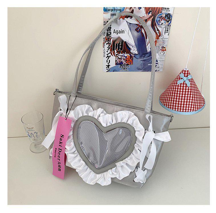 Sac Ita Cœur en Dentelle Anime Doux & Cool Épicé pour Femmes - Petit Sac Bandoulière/Épaule/Aisselle