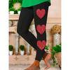 Damen Leggings Vintage Mode Lässig Knöchellang Hoher Bund Glitzerndes Herz Muster Thermisch Warm Weich Atmungsaktiv Mikroelastisch