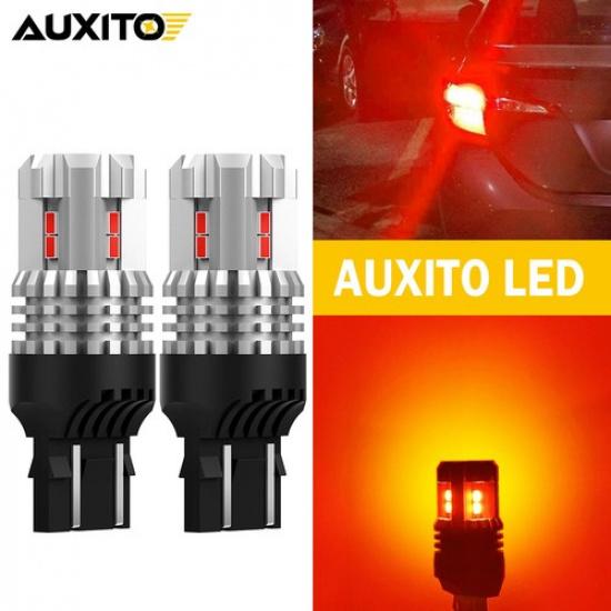 AUXITO 2X 7443 7440 LED Lamp Red Brake Tail Stop Light Parking Bulb Super Bright