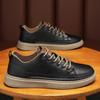 Spring New Men Leather Casual Shoes Fashion Comfortable Lace-up Platform Walking Footwear Sneakers Loafers Flats Shoe Zapatillas