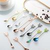 12cm 15cm Christmas Deer Spoon Fork Stainless Steel Coffee Stirring Spoon Tableware for Dessert Fruit Christmas Gift Home Decor