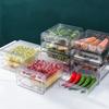 Stackable Food Storage Drawer Transparent Reusable Fresh Keeper Bin Large Capacity Space Saving Vegetable Fridge Organizer Fruit