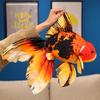 Peluche Pesce Rosso Design Coda Lunga 50cm Taglia Grande Pesce Rosso Simulato Arredamento Casa